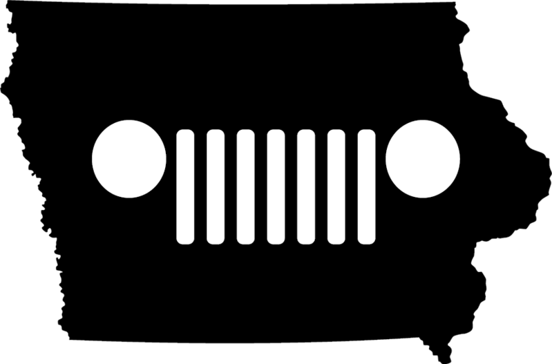 Iowa Grille Decal - Iowa Silhouette (799x527)