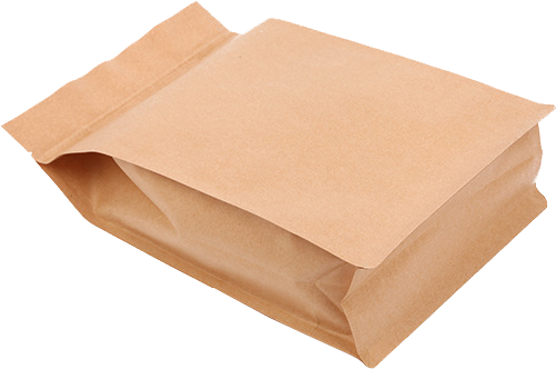 Block Bottom Pouch Square Bottom Kraft Paper Bag Flat - Meuble Pour Maquette En Carton (594x417)