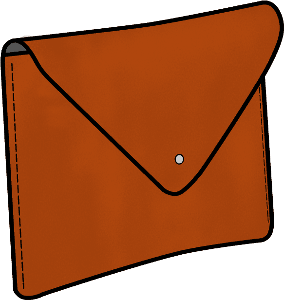 Elongated Envelope Clutch In London Tan Leather • The - Wallet (1000x1000)