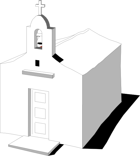 Favor Religion 3 Black White Clipartist - Church (555x622)