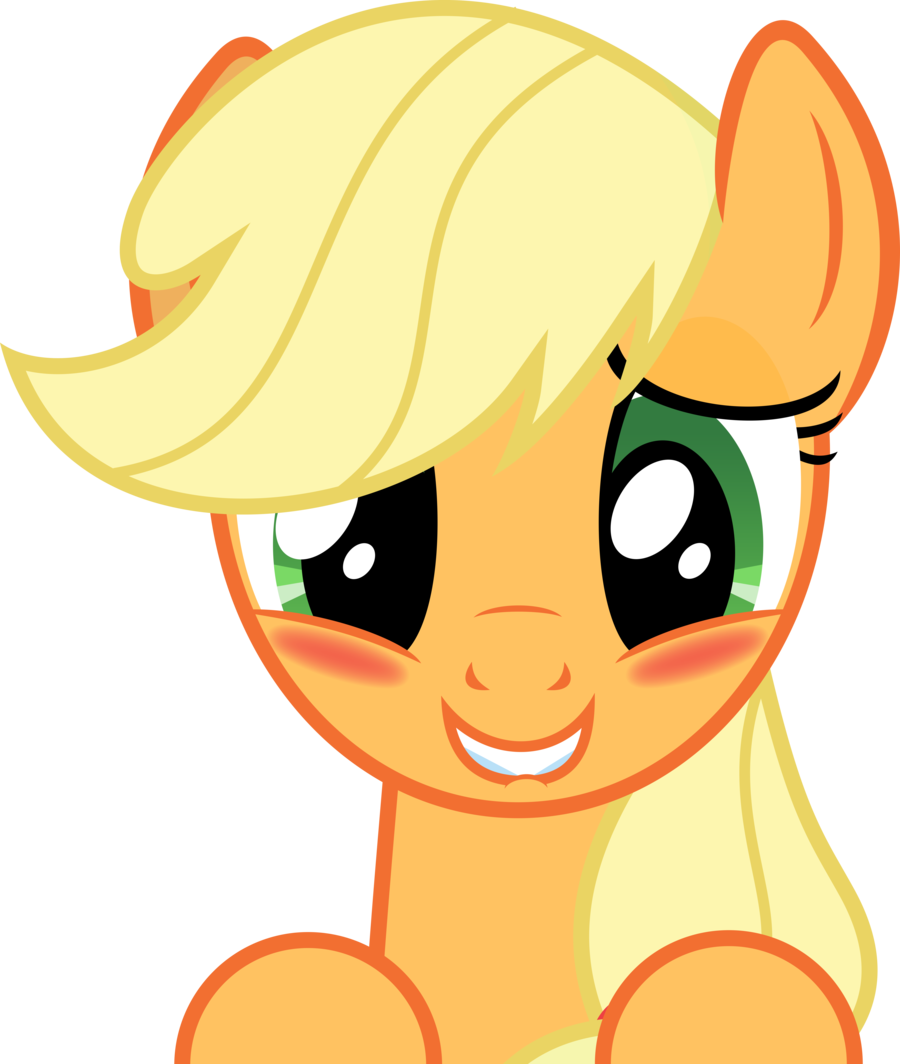 Applejack Bashful Smile By Teiptr Applejack Bashful - My Little Pony Applejack Cara (900x1064)