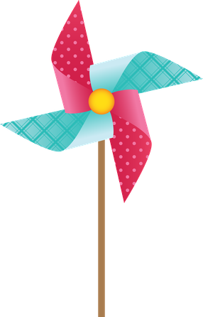 Cataventos - Pinwheel Toy Clipart Png (286x446)