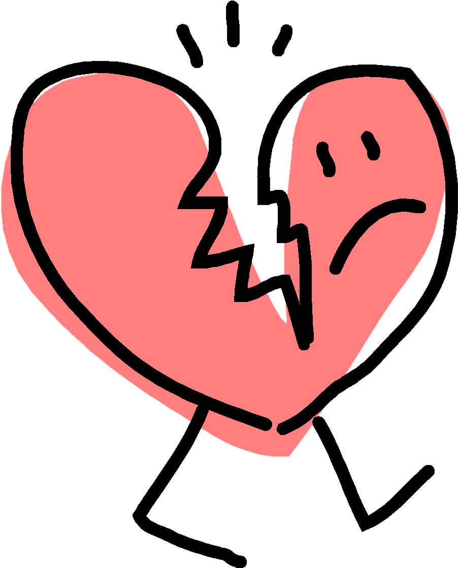 Broken Heart Clip Art - Broken Hearted Clipart (942x1119)
