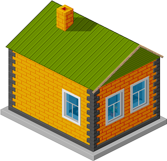Iso House - Pixel Art House Easy (360x340)
