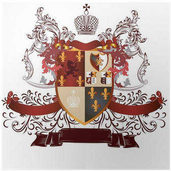 Poster Disegno Araldico Classico Con Stemma E Scudo - Stainless Steel Flask - Shield (400x400)