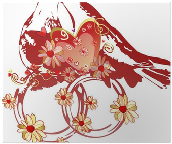 Poster Piccioni Su Anelli Di Nozze • Pixers® - Palomas Con Anillos De Boda (400x400)