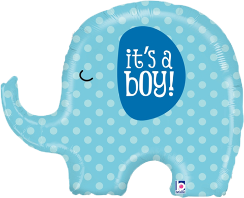 It's A Boy New Baby Balloon Balloons Decorations 32" - Pink Elephant Baby Shower (480x391)