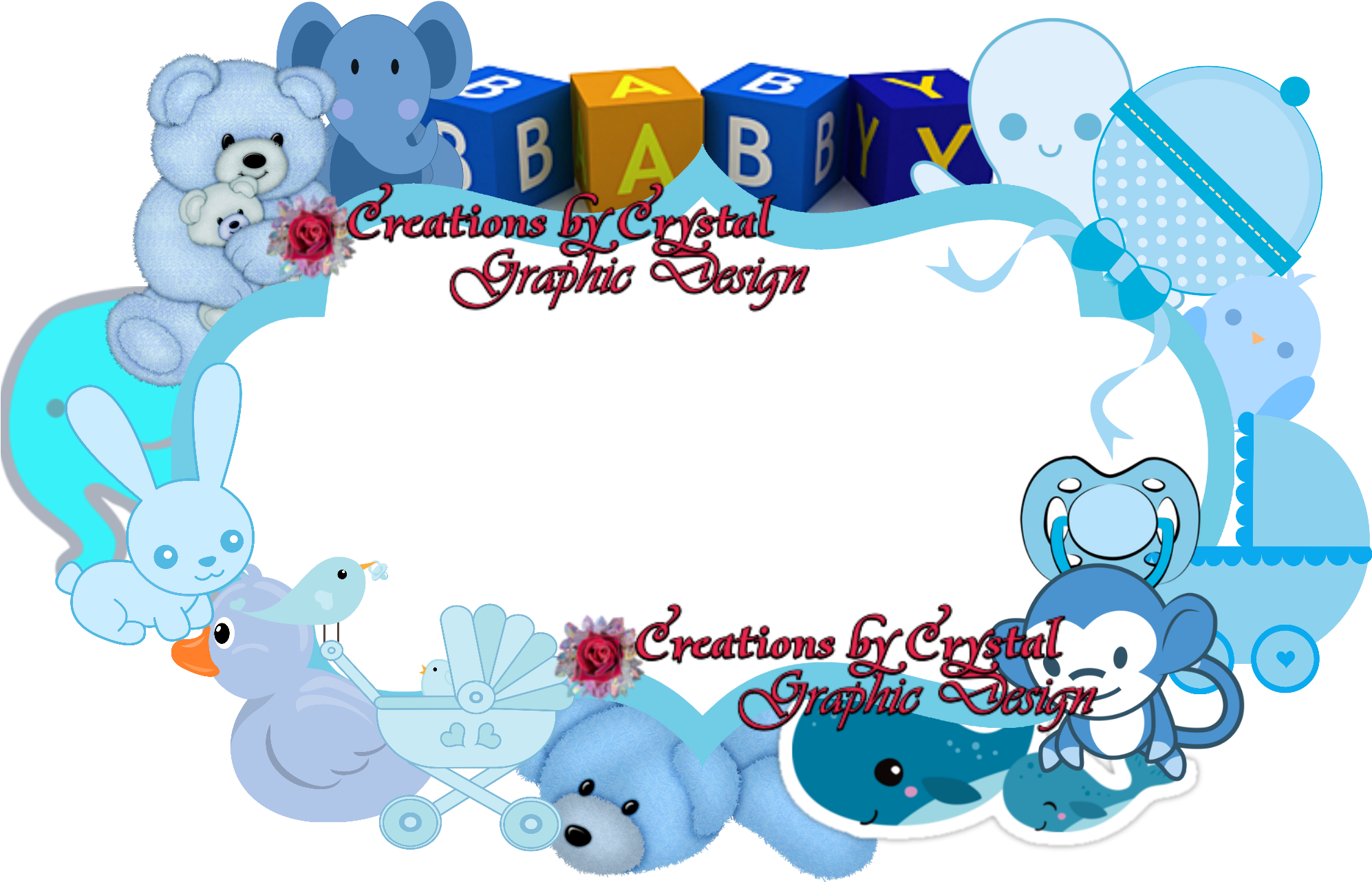 Cbyc Custom Borders Birth Announcements, Cbycgraphicdesign, - Baby Blocks (2000x1300)
