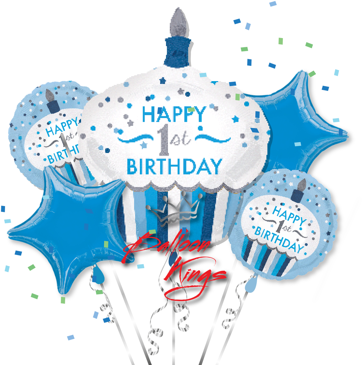 1st Birthday Boy Cupcake Bouquet - Happy 1st Birthday Boy (1280x1280)