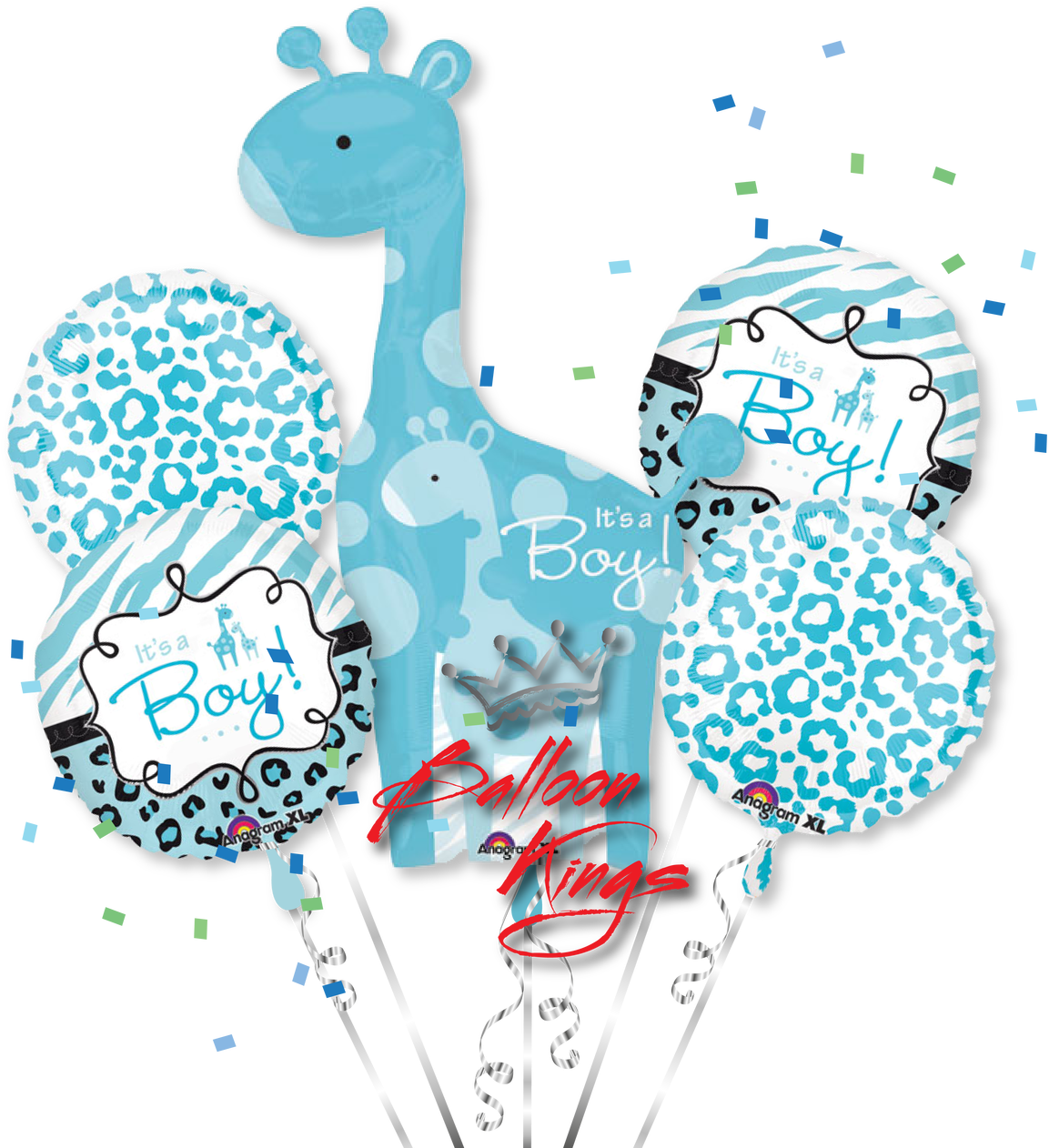 Its A Boy Giraffe Bouquet - Transparent Its A Girl Balloons (1280x1280)