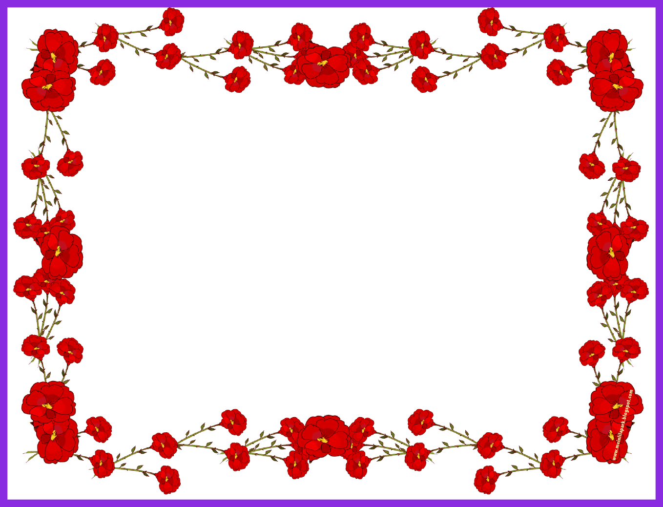 Shocking Digital Faux Vintage Flower Frame U Blumenrahmen - Rose Flower Frame Png (1358x1038)