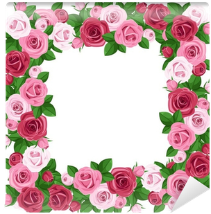 Fototapete Rahmen Mit Roten Und Rosa Rosen - Clipart Rose Fram (400x400)