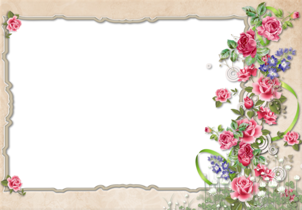 Floral Borderborder Designwriting Papers Vintage - Frame Designs Border Designs (600x417)