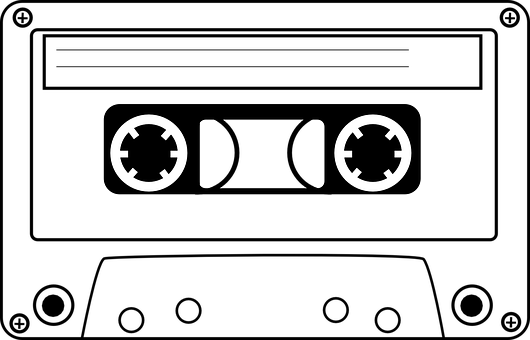 Tape Music Cassette Magnetic Tape Compact - Cassette Tape Black And White (530x340)