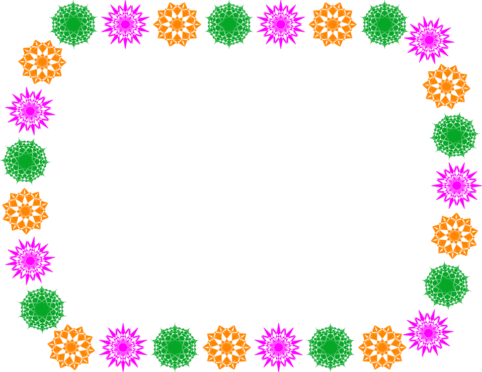 Illustration Of A Blank Frame Border Of Colorful Shapes - Mothers Day Border Template (958x740)