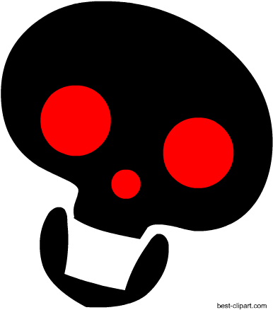 Scary Skull With Red Eyes Free Clipart - Clip Art (450x450)
