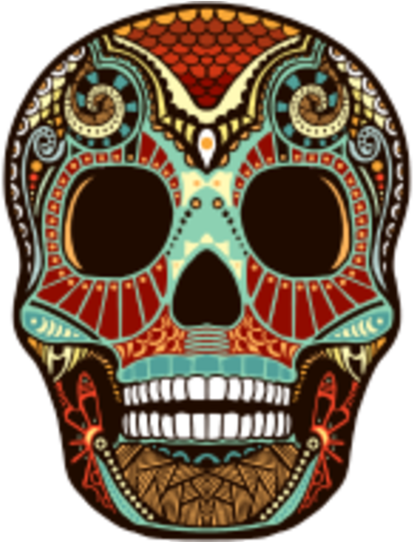 Aztec Skull Clipart - Day Of The Dead Skull Shapes (600x600)