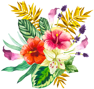 Vector Illustration With Watercolor Flowers - Floralnotebook Summer Clutch,tropical Clutch Bag,monogram (394x394)