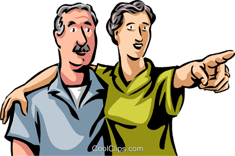 Senior Citizens Royalty Free Vector Clip Art Illustration - People Looking For Something Cartoon (480x320)