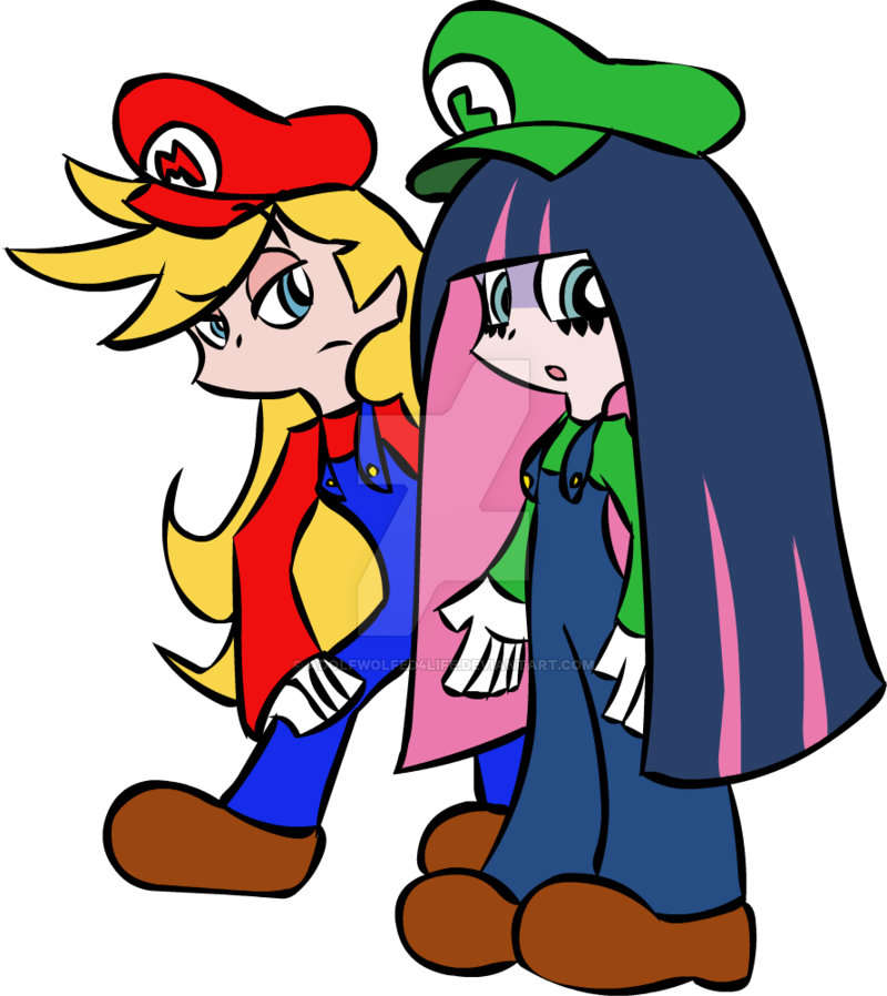 Panty And Stocking As Mario And Luigi By Colossalstinker - Panty And Stocking Mario (800x898)