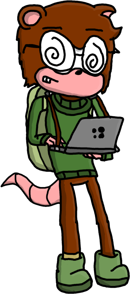 Noobly The Rat - Cartoon (555x1027)