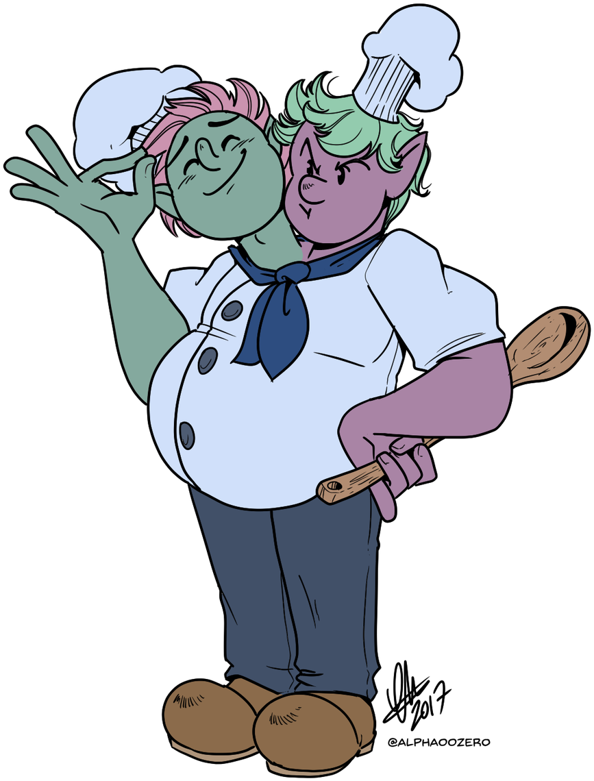 The Two-headed Chef Double The Taste Buds, Double The - Cartoon (930x1200)