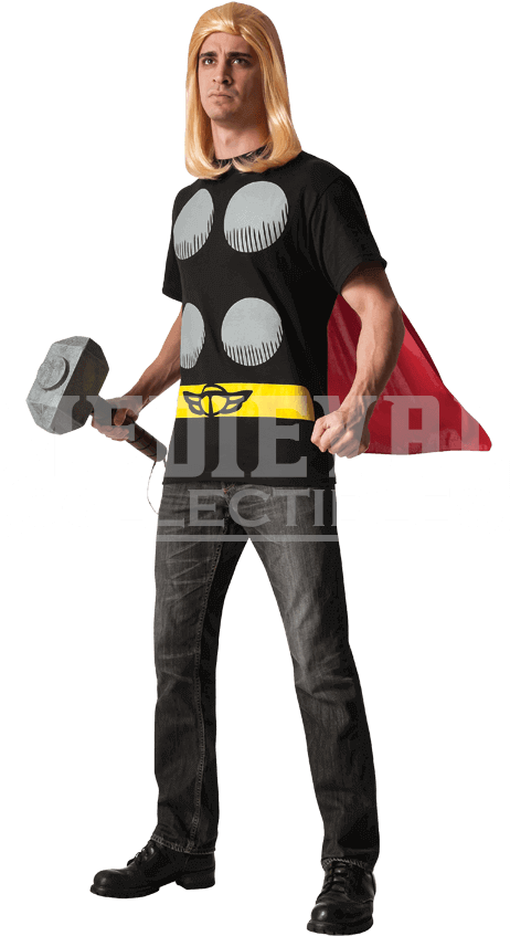 Adult Thor Costume Top And Cape - Thor Costume Kit For A Man (850x850)