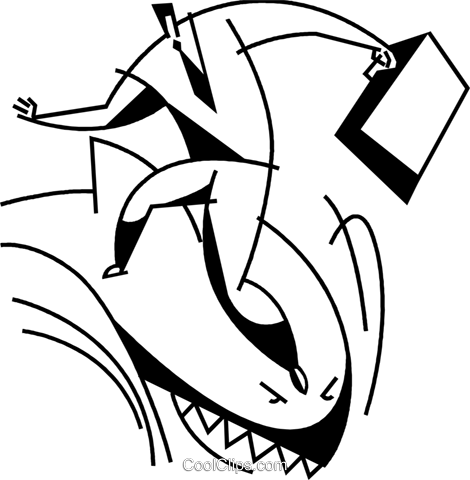 Businessman Surfing On A Shark Royalty Free Vector - Businessman Surfing On A Shark Royalty Free Vector (470x480)