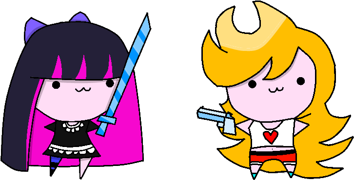 Panty And Stocking Derp Chibi By Rkzero10 - Cartoon (800x600)