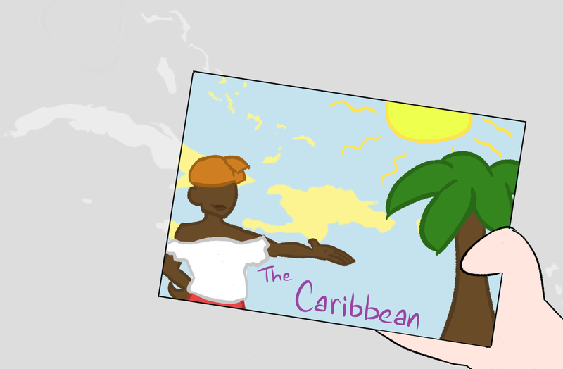 Island Girl Illustration - Caribbean (800x524)