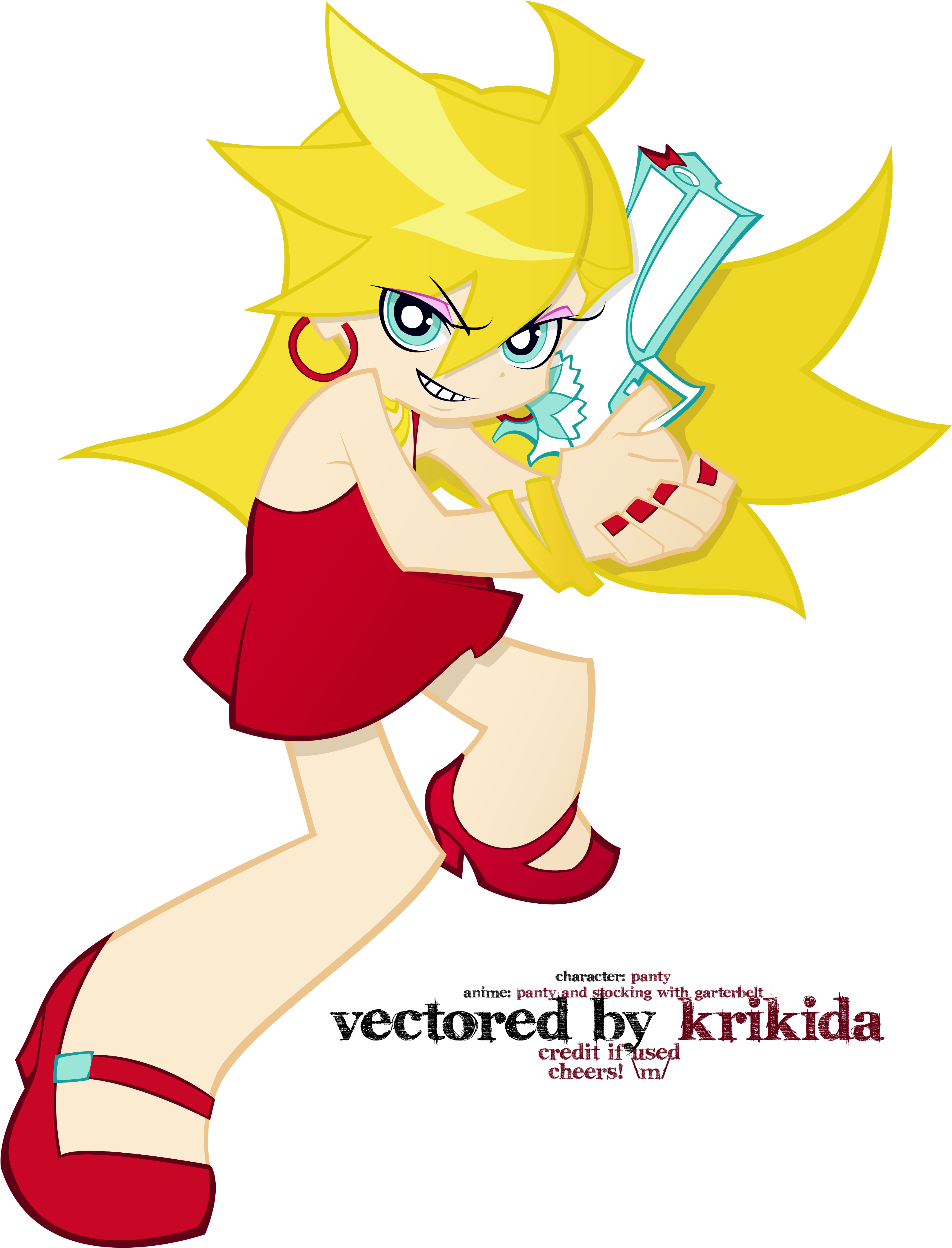 Panties, Guns, Dress, Vectors, Transparent, Anarchy, - Cartoon (3563x4500)