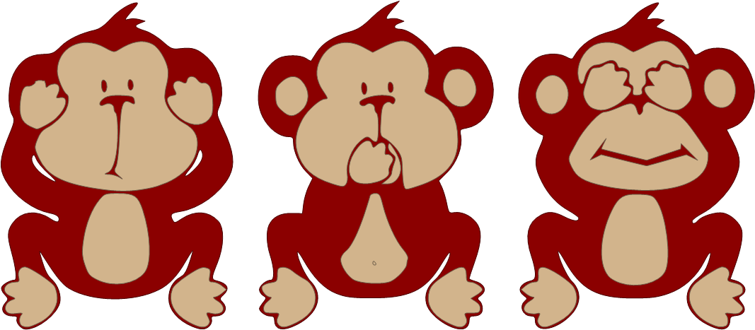 Wise Monkey Clip Art - Hear No Evil Monkey (1088x487)