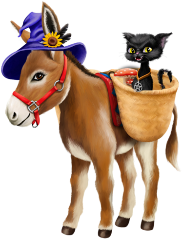 Halloween Witch - Desenho Burrinho (408x500)