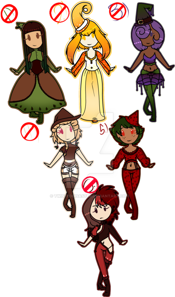 Fruit Witches - - - - Adoptables - - By Twisteddisaster - Cartoon (600x1002)