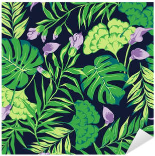 Vector Seamless Bright Colorful Tropical Pattern With - Tropics (400x400)