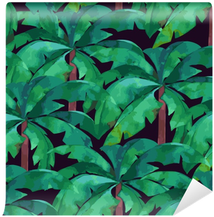 Seamless Pattern With Tropical Palm Leaves - Illustration (400x400)