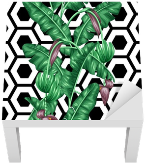 Seamless Pattern With Banana Leaves - Textile (400x400)