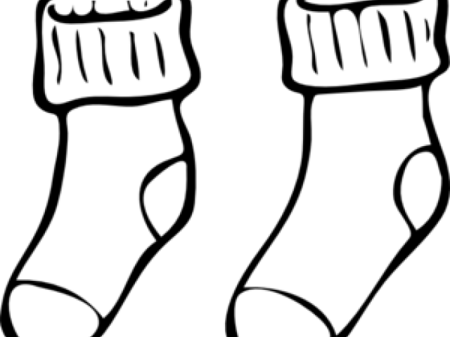 Socks Clipart Clean Sock - Socks Coloring Page (640x480)