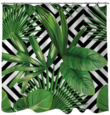 Tropical Palm Leaves Pattern, Geometric Background - Palm Leaves Pattern (400x400)