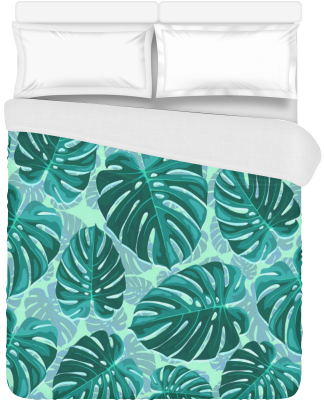 Tropical Leaf Monstera Plant Pattern Duvet Cover 86"x70" - Swiss Cheese Plant (500x500)