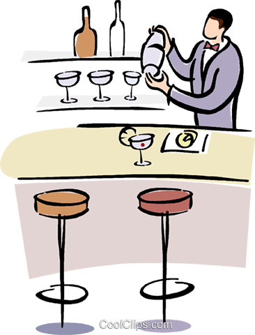 Bartender Mixing A Drink Royalty Free Vector Clip Art - Bartender Mixing A Drink Royalty Free Vector Clip Art (366x480)