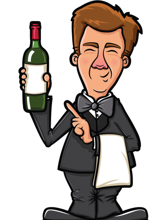 Illustration Of Sommelier Presenting A Bottle Of Wine - Bartender Png (600x752)