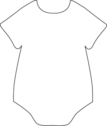 Baby Onesie Template For Baby Shower Invitations - Molde De Body De Bebe (354x416)