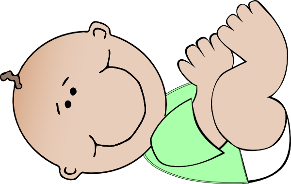 Neutral Baby Laying Clip Art At Clker - Gender Neutral Baby Clipart (600x379)