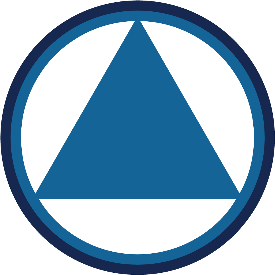 Aa Logo Blue White - Alcoholics Anonymous (1000x1000)