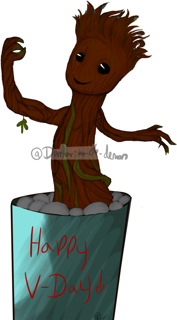 Baby Groot Valentine's Day Gift By Beepups - Cartoon (698x1144)