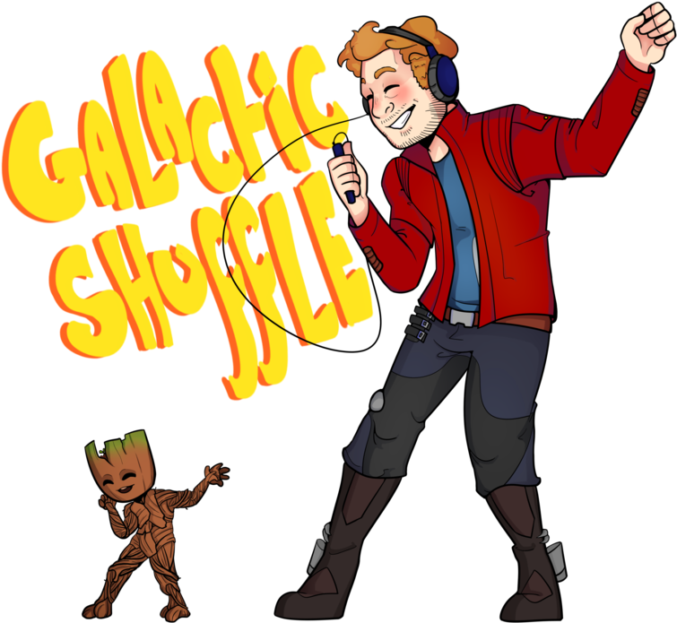 Groot Scootin By The-quinng - Cartoon (800x825)