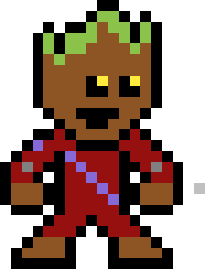 Baby Groot - Mega Man 8 Bit (1184x1184)