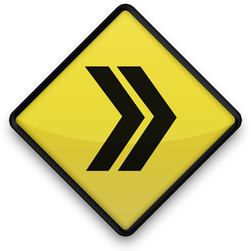 Arrowhead Clip Art - Sharp Turn Road Sign (512x512)