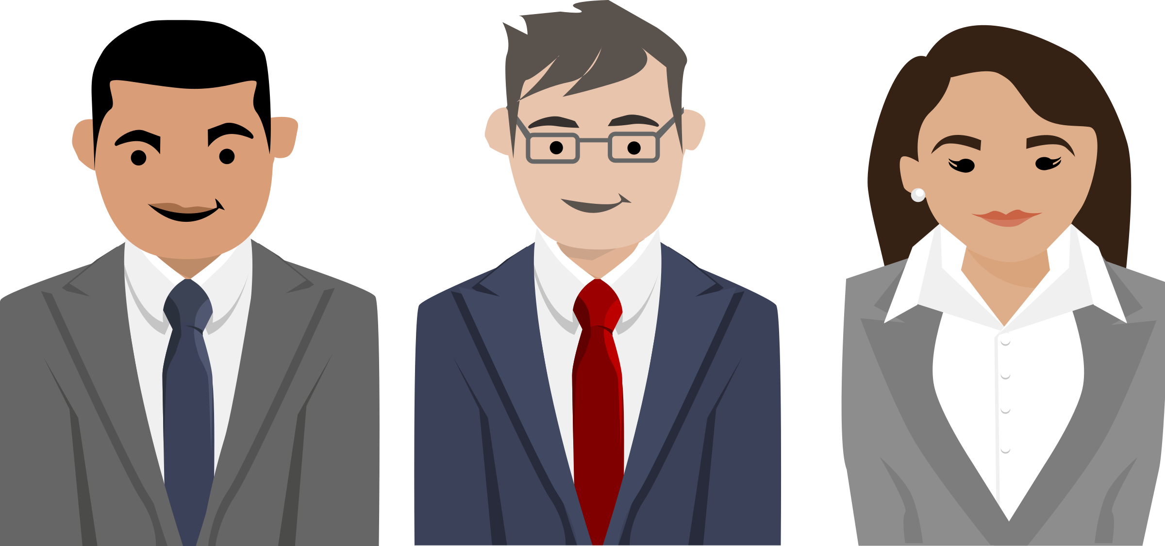 Business People Characters Vector Clipart Image - Business People Vector Png (2400x1125)